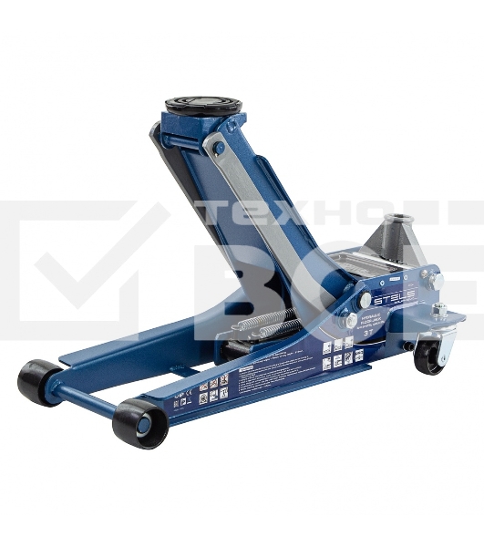 Домкрат гидравлический подкатной STELS 51136, быстрый подъем 3т low profile quick lift 75-515мм про