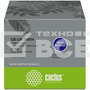 Этикетки Cactus CS-LW-99014 сег.:101x54мм черный белый 220шт/рул Dymo Label Writer 450/4XL