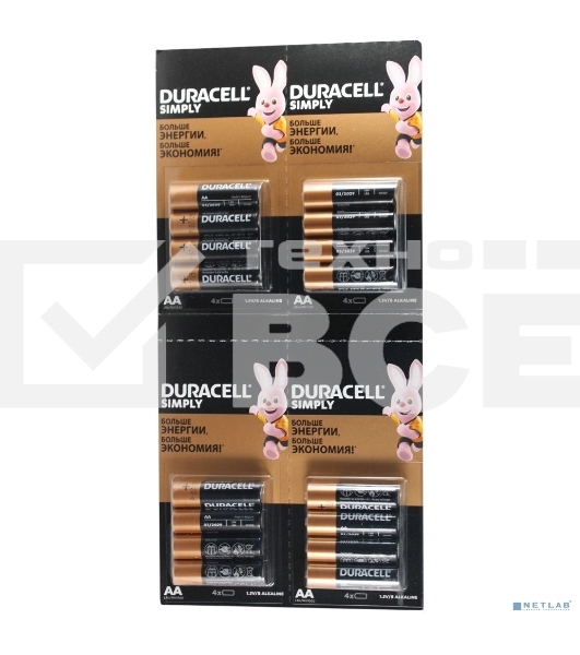 Батарейка DURACELL LR6-4BL BASIC 4x4 AA (16 шт. в упаковке)