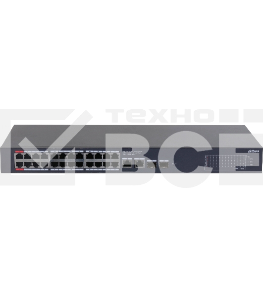 Коммутатор Dahua DH-CS4228-24GT-240 (L2) 26x1Гбит/с 2xКомбо(1000BASE-T/SFP) 24PoE 265W управляемый