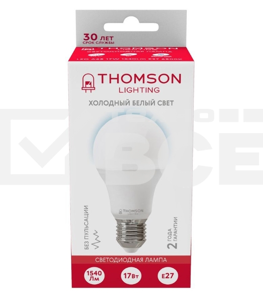 Лампа LED Thomson E27, груша, 17Вт, 6500К, белый холодный, TH-B2306, 1 шт.