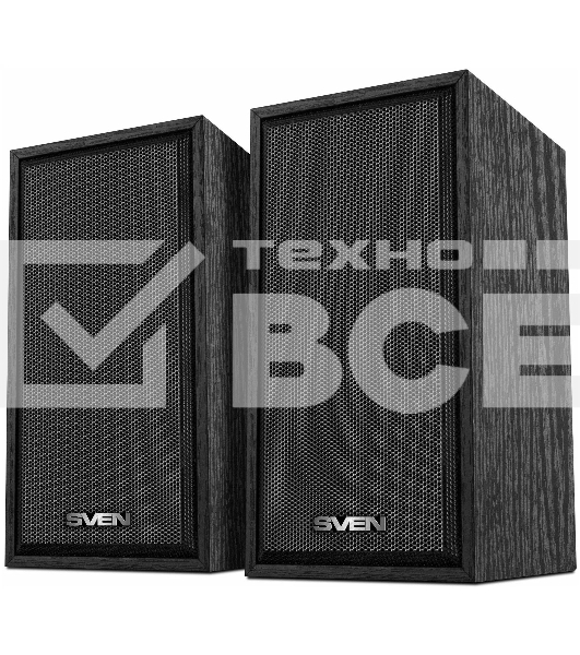 Колонки 2.0 (2x3W, USB+БП) дерево, black SVEN SPS-509