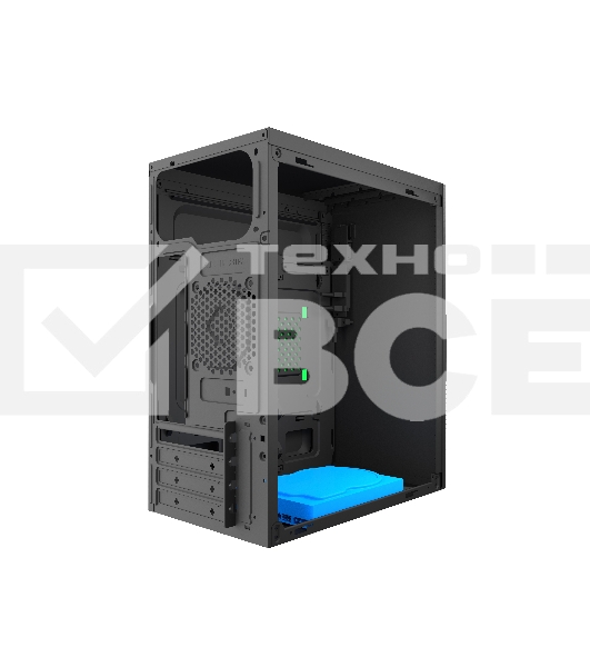 Компьютерный корпус с блоком питания 450Вт. Case Forza mATX, 450W, 2xUSB 2.0, Black, w/o FAN, 8 см fan PSU, power cord