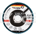 Круг лепестковый торцевой Kranz циркониевый, P60, 125х22,2мм INOX, фото 1