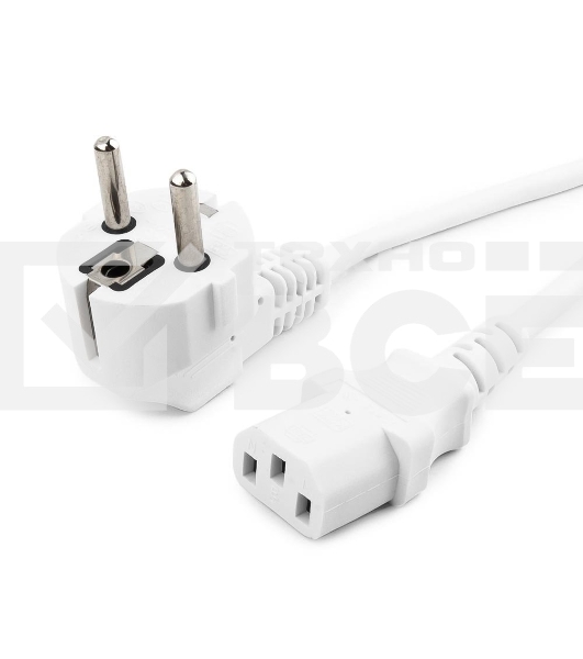 Кабель питания Gembird 1.8м, VDE(0.75мм), белый, с зазем., пакет PC-186W-VDE