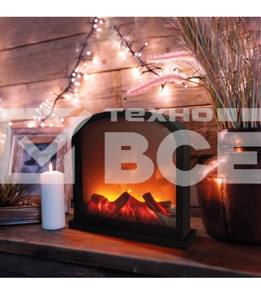 Светодиодный камин Neon-night 'Шале' с эффектом живого огня 30х13х28 см, батарейки 3хС (не в комплекте) или от USB (в комплекте)