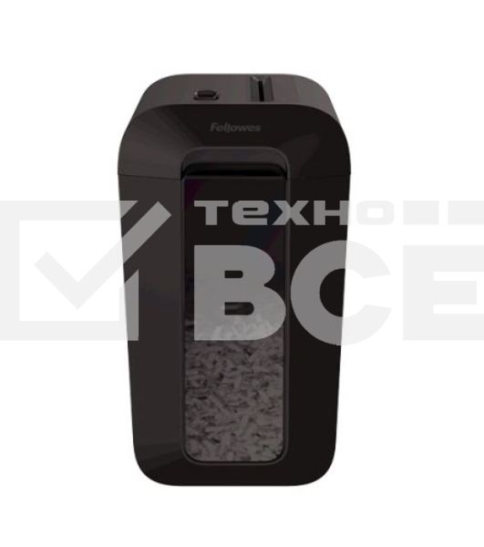 Шредер Fellowes PowerShred LX65 черный (секр.P-4)/перекрестный/10лист./22лтр./скрепки/скобы/пл.карты