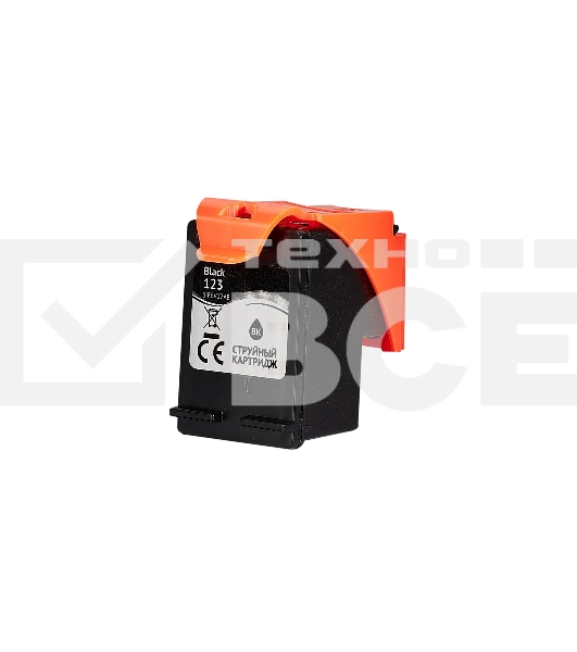 Струйный картридж Sakura F6V17AE (№123 Black) для HP, черный, 18 мл., 600 к.
