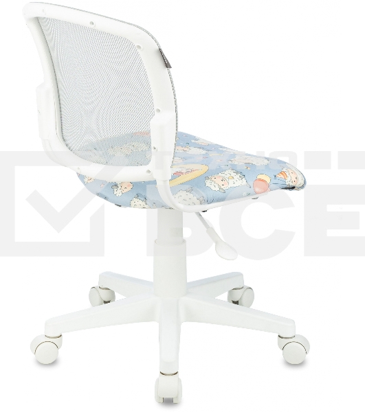 Кресло детское Бюрократ CH-W296NX TW-02 светло-серый овечки, сетка/ткань, крестов. пластик, пластик белый