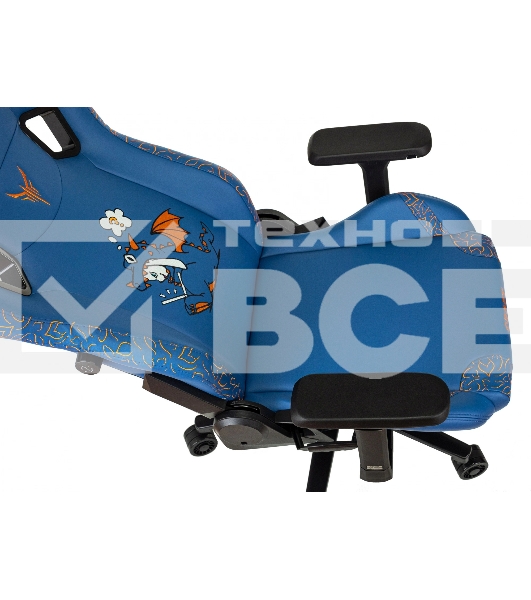 Кресло игровое Knight Craft Dragon синий эко.кожа крестов. металл