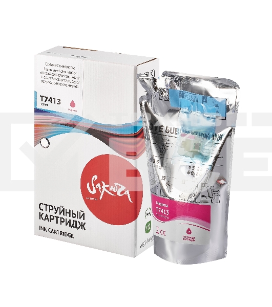 Контейнер с чернилами Sakura C13T741300 (T7413 M) для Epson, пурпурный, 1000 мл.