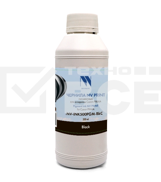 Чернила NV PRINT пигментные NV-INK500PGM-BkC для аппаратов Canon PIXMA G5040, G6040,  G2040, G7040, G1420, G2420,  G3420, G2460, G3460, G3400, G4400, G2400, G1400, G3410, G4410, G2410, G1410, G3411, G1411, G1416; MAXIFY  GX6040, GX7040 (500ml) Black