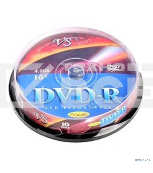 Диск DVD-R VS 4.7 Gb, 16x, Cake Box (10), (10/250).