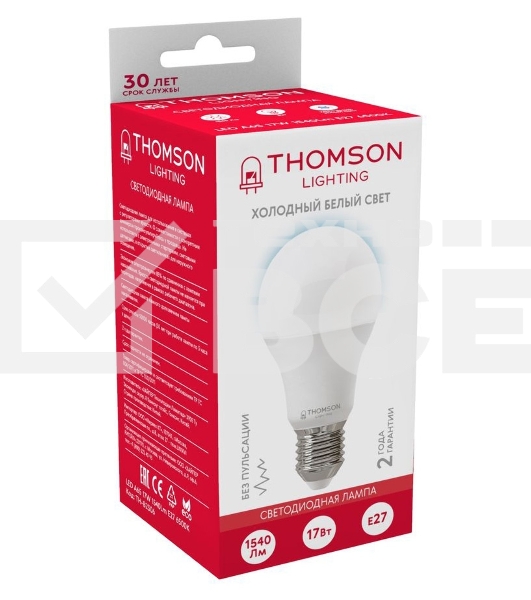 Лампа LED Thomson E27, груша, 17Вт, 6500К, белый холодный, TH-B2306, 1 шт.