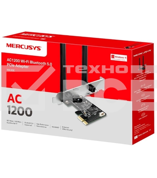 Wi-Fi  Bluetooth PCI Адаптер Mercusys AC1200 Dual-Band Wi-Fi Bluetooth  PCI Express Adapter