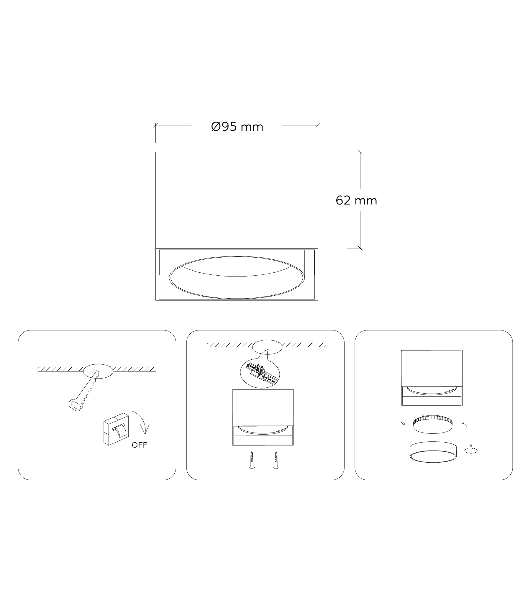 Светильник накладной TN70866 BK черный GX53 max 12W 95*95*62