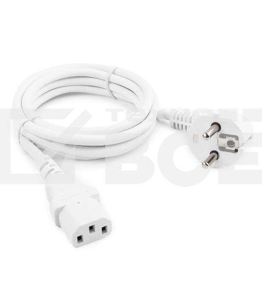 Кабель питания Gembird 1.8м, VDE(0.75мм), белый, с зазем., пакет PC-186W-VDE