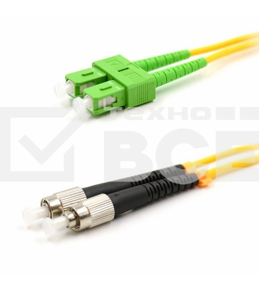 Патч-корд оптический переходной (SM), 9/125 (OS2), SC/APC-FC/UPC, (Duplex), PVC, 5м