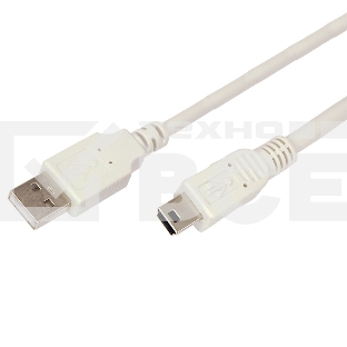 Кабель USB (шт. mini USB - шт. USB A) 1.8 метра, серый REXANT