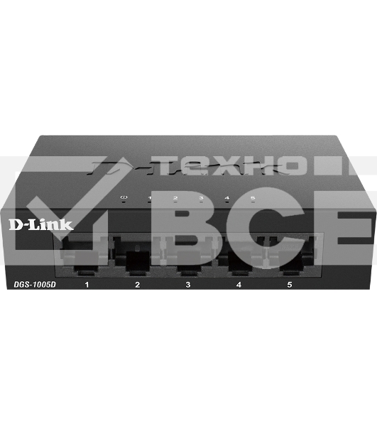 Коммутатор D-Link DGS-1005D/J2A неуправляемый с 5 портами 10/100/1000Base-T и функцией энергосбережения