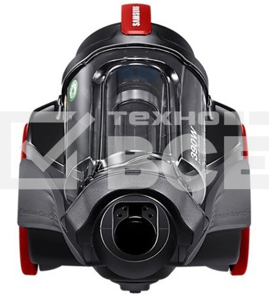 Пылесос Samsung VC15K4116VR/EV красный/черный, 390/1500 Вт, уборка сухая, пылесборник контейнер 1.3 л