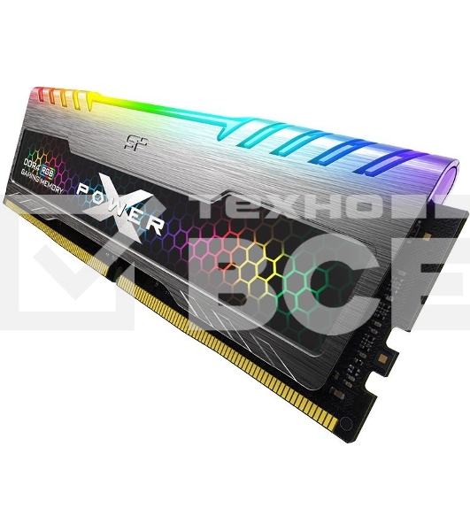 Оперативная память Silicon Power Xpower Turbine, DDR4, 32GB (2x16 GB), 3200 MHz, CL16, радиатор, RGB, серый