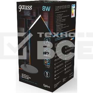 Светильник Gauss GT5022 настольный на подставке черный 8Вт