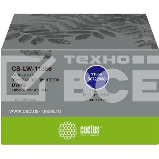 Этикетки Cactus CS-LW-11356 сег.:89x41мм черный белый 300шт/рул Dymo Label Writer 450/4XL