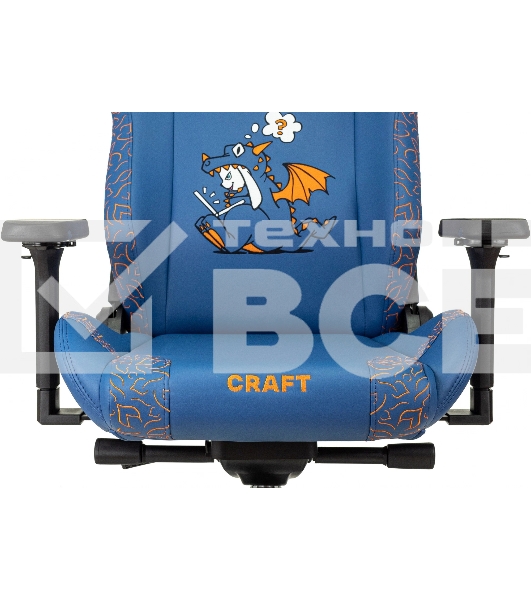 Кресло игровое Knight Craft Dragon синий эко.кожа крестов. металл