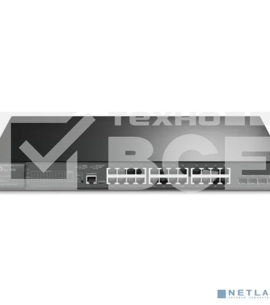 Коммутатор JetStream 28-port Gigabit L2+ Managed Switch with 24-port PoE+, PoE budget up to 384W, support SDN