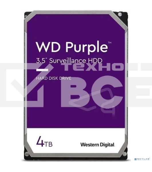 Жесткий диск Western Digital 4TB 5400rpm Purple (WD43PURZ) {Serial ATA III, 256Mb, 3.5