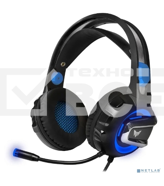 Гарнитура проводная игровая Crown CMGH-3001 черный/синий