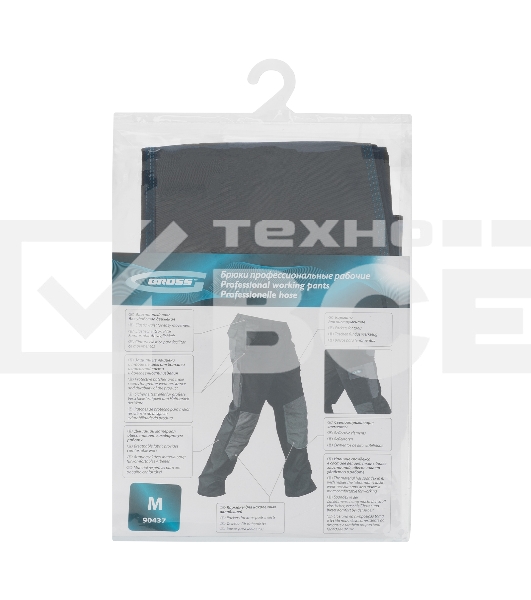 Брюки профессиональные рабочие, 97% хлопок 3% спандекс, M Gross