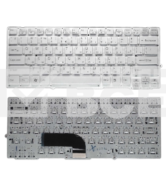 Клавиатура для ноутбука Sony Vaio VPC-SD VPC-SB серебристая