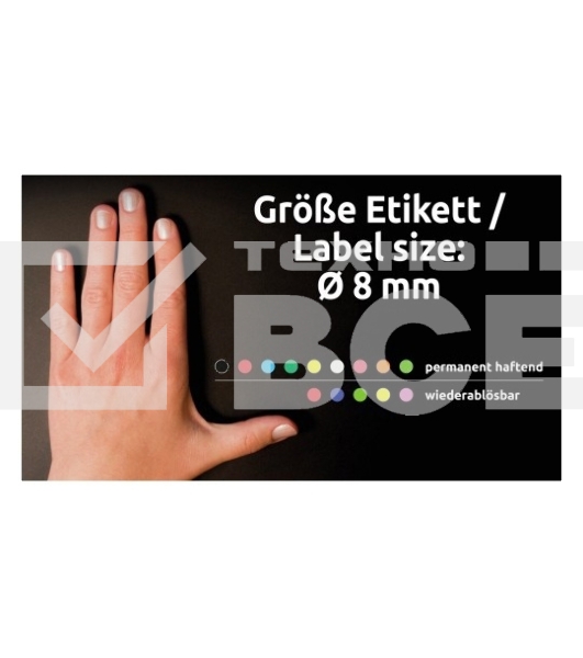 Этикетки Avery Zweckform 3090 104шт на листе диаметр 8мм/70г/м2/4л./ассорти самоклей. универсальная