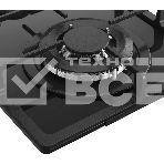 Варочная поверхность MONSHER MGG 33 NoirR, газ, High-Tech, 30 см, автоматический электроподжиг, газ-контроль, форсунки под сжиженый газ, SABAF конфорки, чугунные решетки, цвет черный, фото4