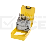 Набор сверл по металлу Kranz 1-10мм (через 0,5мм), HSS, цилиндрический хвостовик, металлический кейс, 19 шт., фото 1