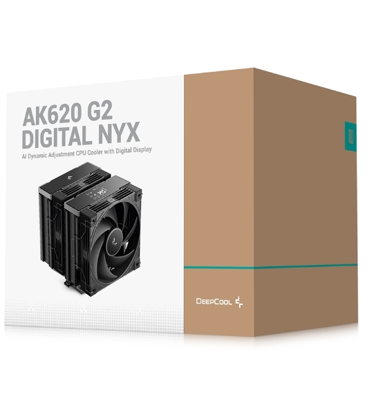 Кулер для процессора DEEPCOOL AK620 G2 DIGITAL NYX LGA1851/1700/1200/115X/AM5/AM4 (8шт/кор, TDP 260W, PWM, DUAL Fan 120мм, 6 тепл. трубок, Copper Base, черный) RET (R-AK620G2-BKNNMN-GJD-1)