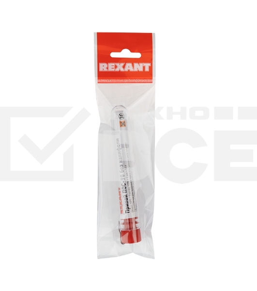 Припой без канифоли ПОС-90 Rexant, 10 г, Ø1.0 мм, (олово 90%, свинец 10%), колба