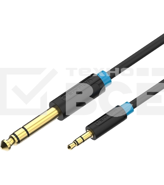 Кабель Vention аудио Jack 6,5 mm M/ 3,5 M - 1,5м BABBG