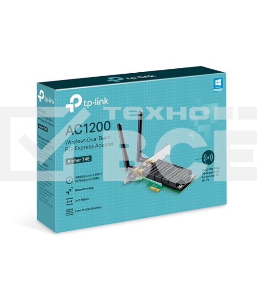 Адаптер TP-LINK ARCHER T4E AC1200 Двухдиапазонный Wi-Fi адаптер PCI Express
