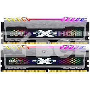 Оперативная память Silicon Power Xpower Turbine, DDR4, 32GB (2x16 GB), 3200 MHz, CL16, радиатор, RGB, серый