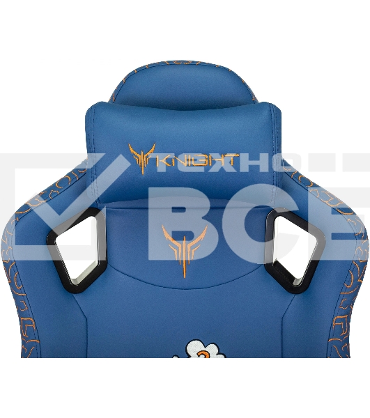 Кресло игровое Knight Craft Dragon синий эко.кожа крестов. металл
