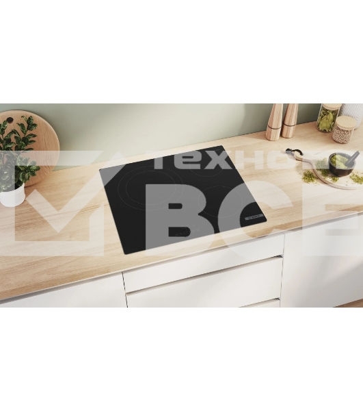 Электрическая варочная панель Bosch PKK611BB2E 60 см черный, 3 зоны нагрева, Размеры прибора (мм), 45 x 592 x 522 мм