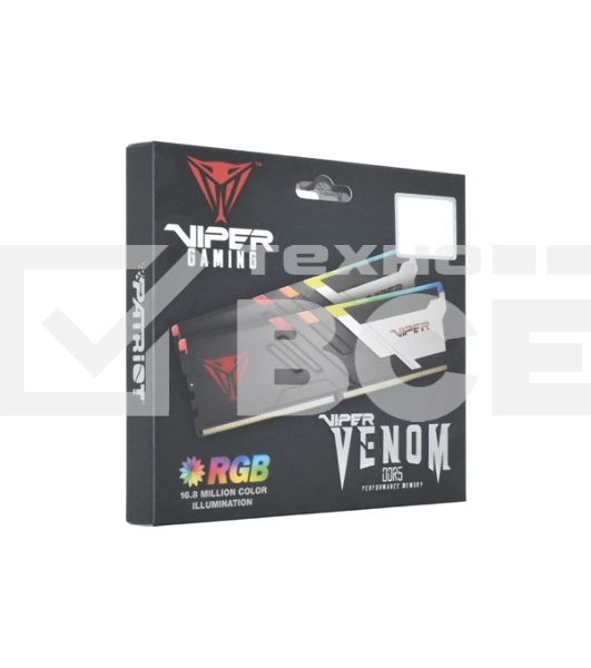 Оперативная память Patriot Viper Venom, DDR5, 32GB (2x16GB), 7200MHz, CL34, с радиаторами, RGB, черный