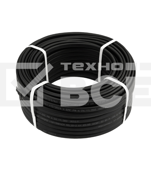 Кабель греющий PROconnect (нагревательный) саморегулирующийся с УФ-защитой SRL30-2 UV, неэкранированный, 30Вт/м, 0,9мм2/55м, бухта 50м