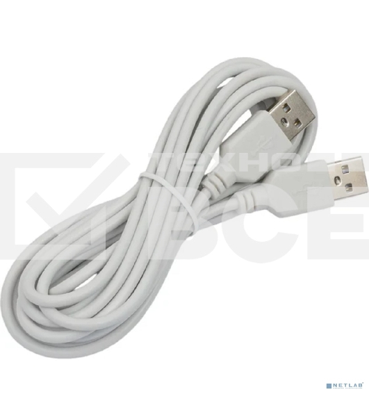 Кабель Rexant USB-A - USB-A, 2,4А, 3м, ПВХ, серый