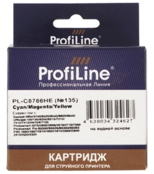 Картридж струйный ProfiLine PL-C8766HE №135 для принтеров HP PS325/375/2613/2713/8153/8453/Officejet 6213/7313 Color водные