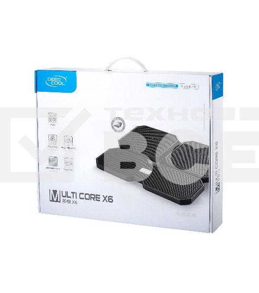 Подставка для ноутбука Deepcool MULTI CORE X6 15.6' 380x295x24мм 24dB 2xUSB 900g Fan-control черный