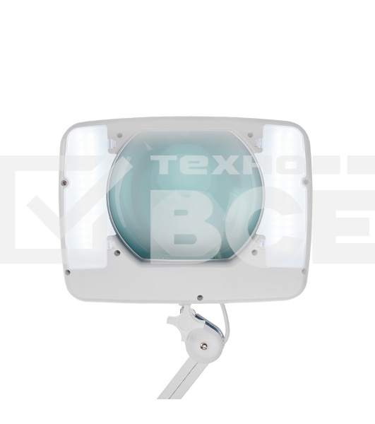Лупа на струбцине Rexant, квадратная, 5D, с подсветкой 60 SMD LED, сенсорный регулятор яркости, белая